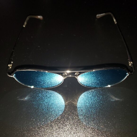 Classic Aviator Silver Blue Sunglasses [SOJOS] [Size 56-15-140] - Picture 6 of 7